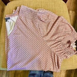Short Sleeve Pink Floral Blouse